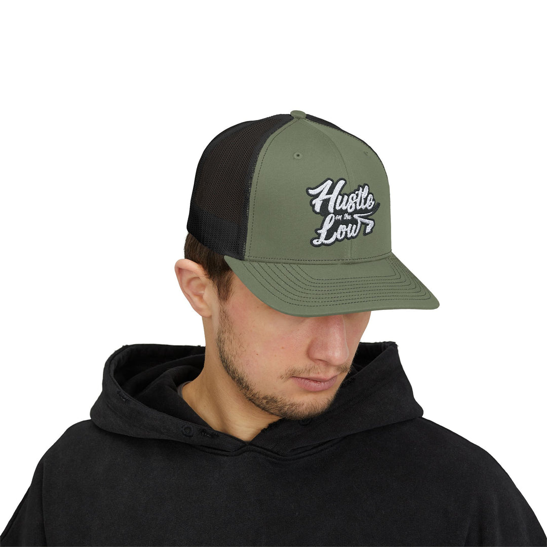 Hustle On the Low Snapback Trucker Cap