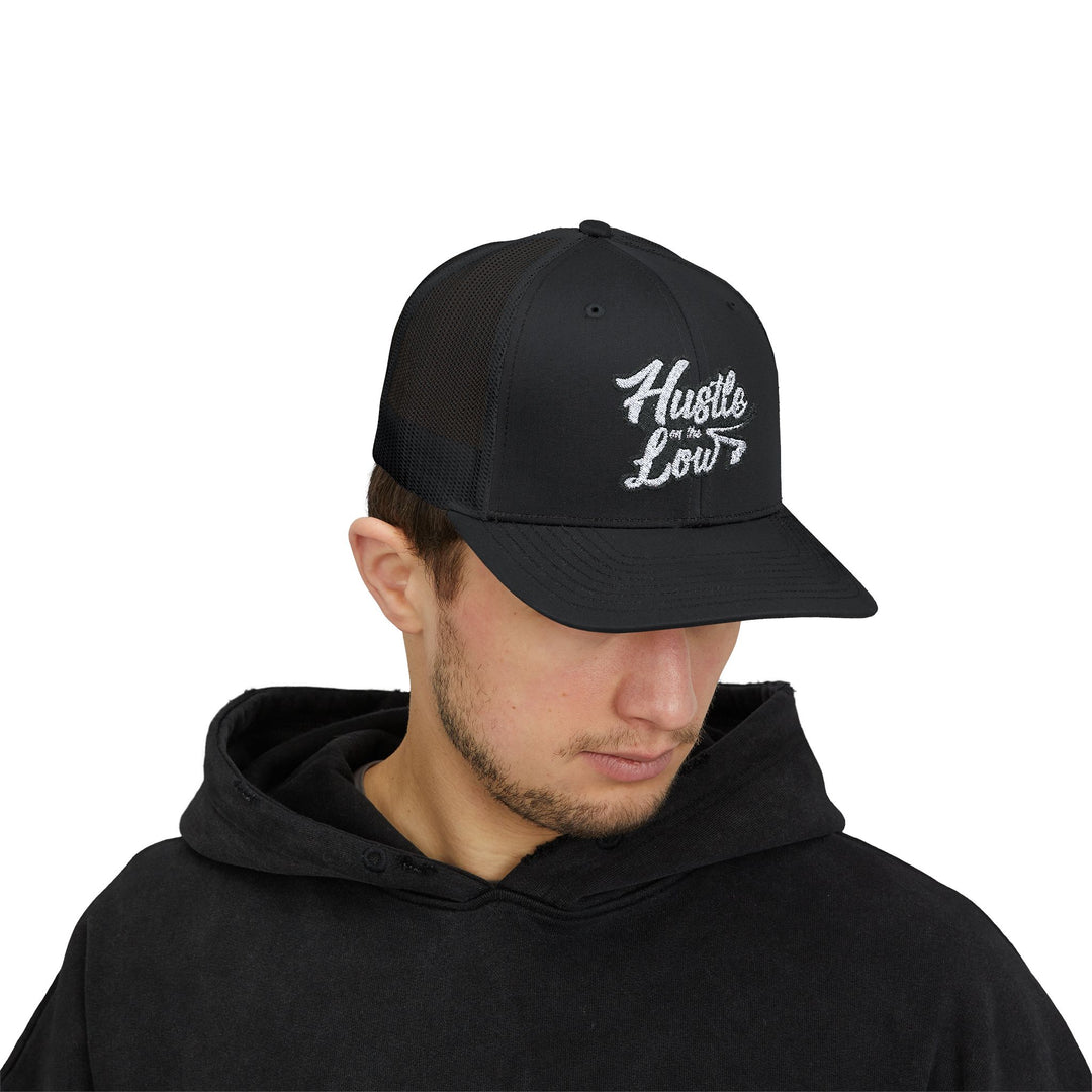 Hustle On the Low Snapback Trucker Cap