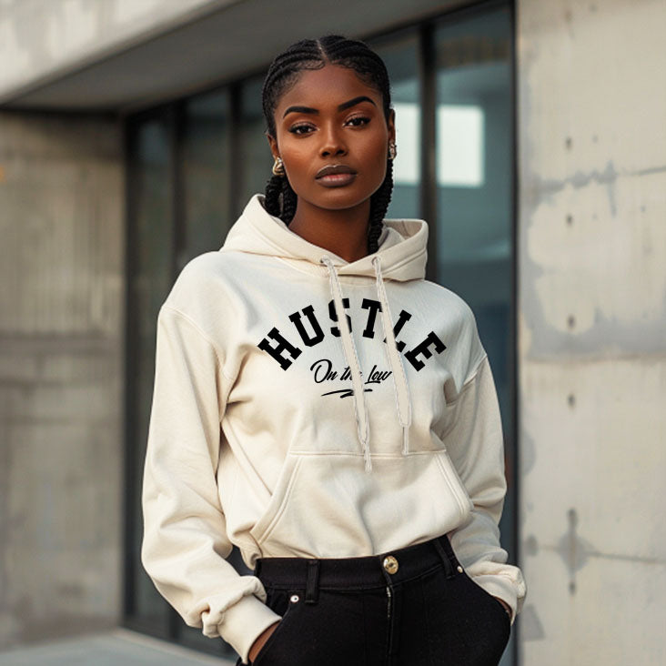 Cream Hustle On The Low -2024 Heather Cream Hoodie