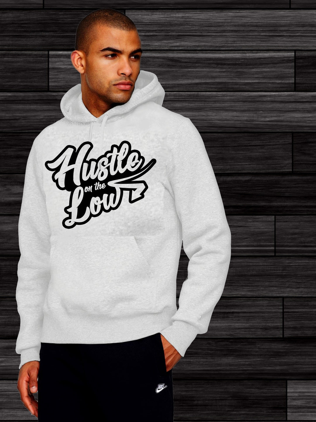 Hustle On The Low -2021 White and Black Hoodie - GETILL1