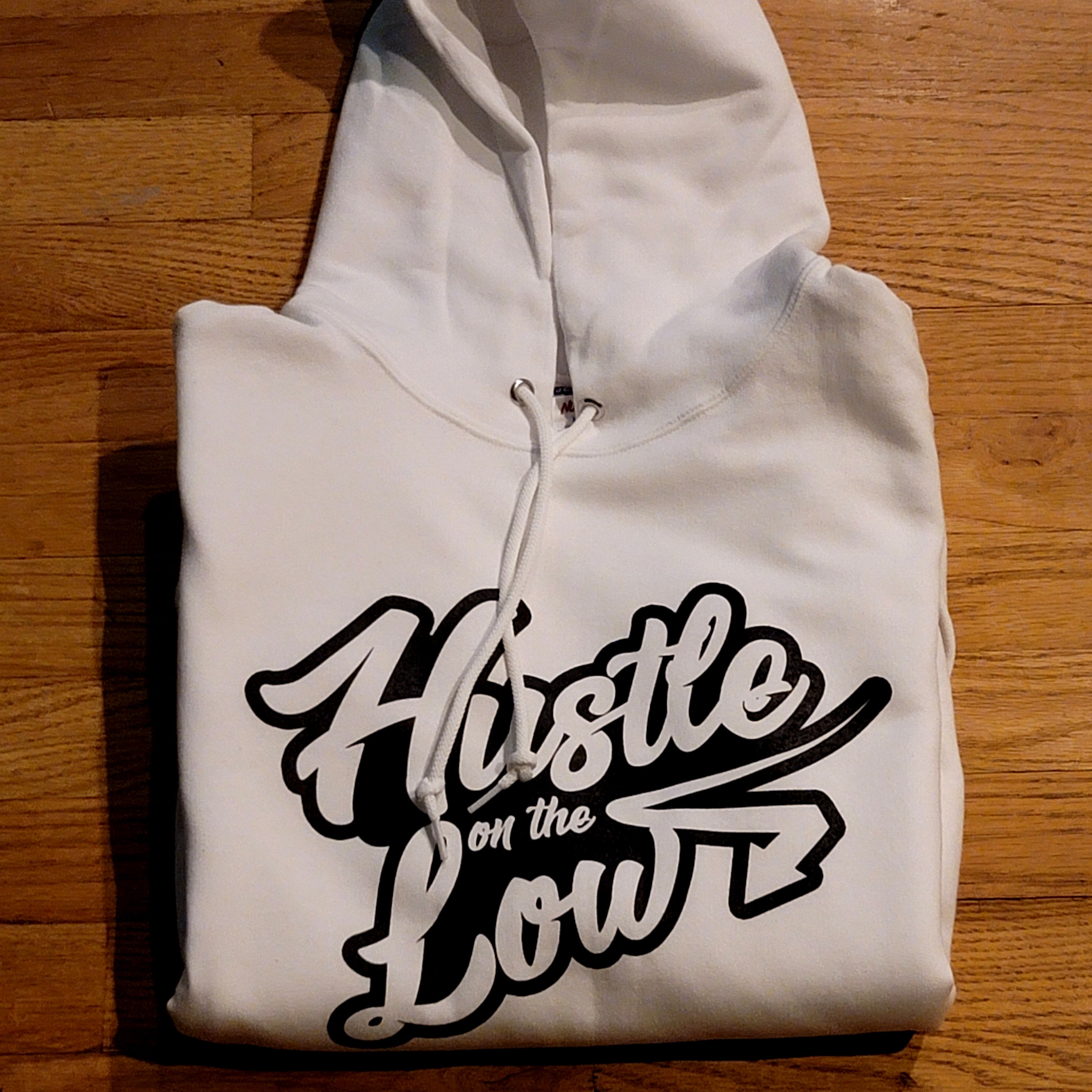 Hustle On The Low -2021 White and Black Hoodie - GETILL1